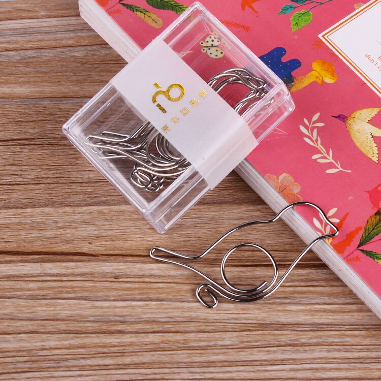 Silver Bird Paper Clip Metal Clip Cute Paper Clips Decorative Clipes De Papel Planner Clips Mini Clip