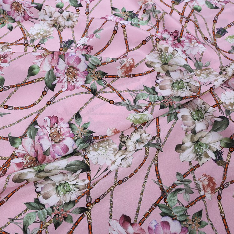 Tela de seda de mora 100% tela china de crepé por metro 16mm 114 cm de ancho Camisa estampada tela de vestido de seda al por mayor
