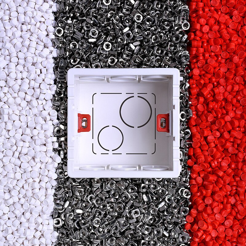 86 Type Switch Mounting Box Wall PVC flame retardant Cassette Socket Junction Box US AU Standard Wiring Back Box White Red Blue