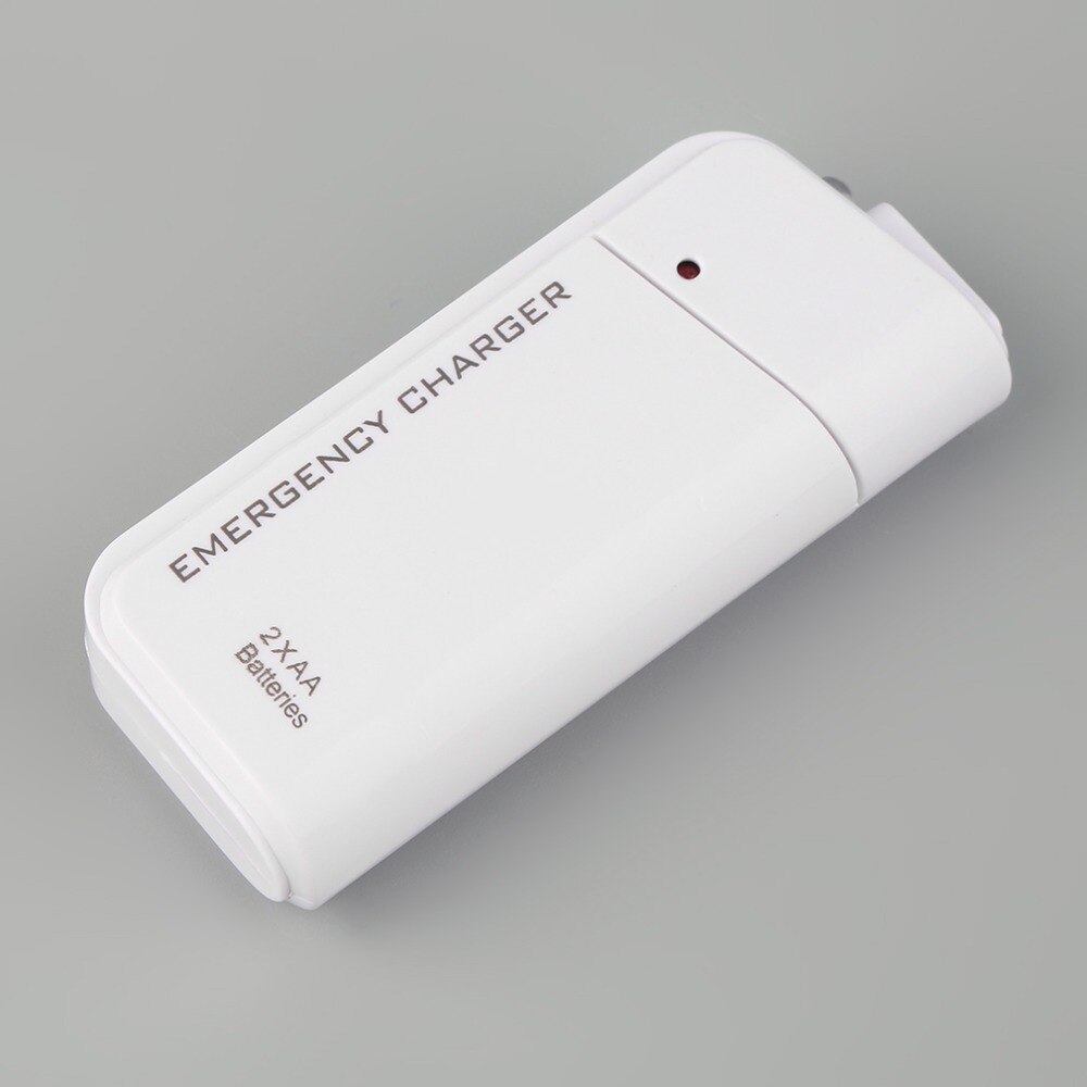 Universal Portable USB Emergency 2 AA Battery Extender Charger Supply Box For iPhone Mobile Phone MP3 MP4 Black White