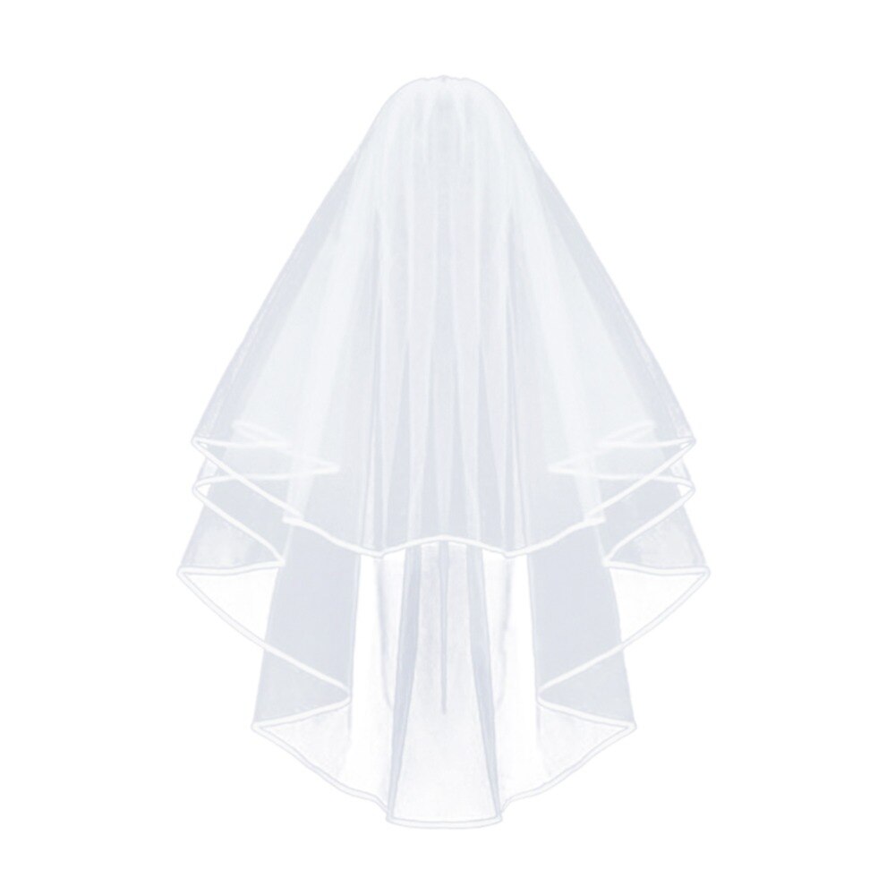 Corto Simple velos de tul para bodas barato blanco velo de novia color marfil para novia para Mariage accesorios de la boda