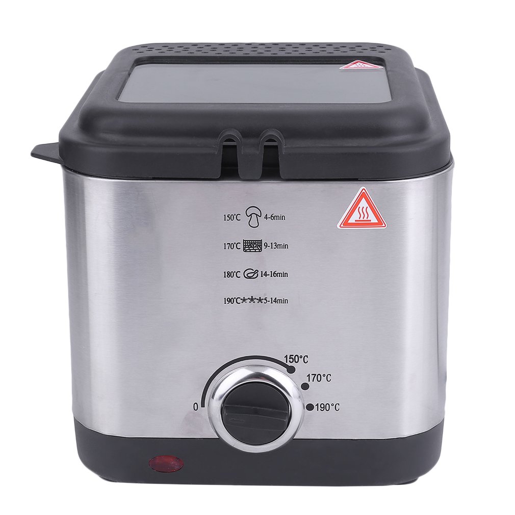 Compact 900W 1.5 Litre Chip Pan Basket Non Stick Oil Fry 900W Stainless Steel Deep Fat Fryer Kitchen Tools