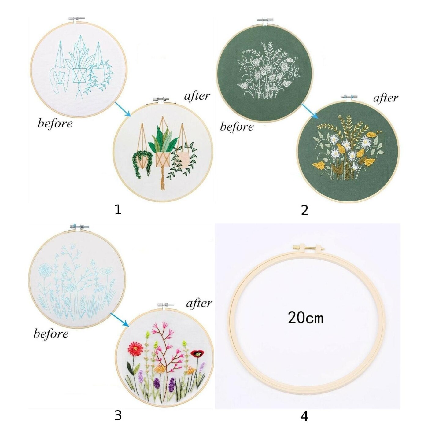 DIY Embroidery Flower Handwork Needlework Beginners Kits Pre-Printed Floral Pattern Cross Stitch 1