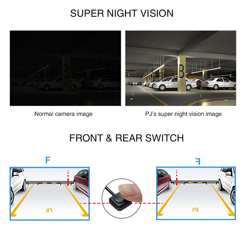 PARKVISION Night Vision Wide Angle Car Reverse Backup Camera Waterproof Guideline Selection Good for Suvs RVs