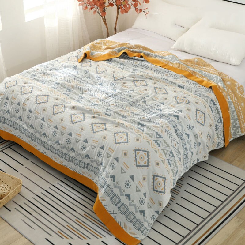 Gaas Dunne Quilt Bohemian Stijl Katoen Bed Deken Zachte Cartoon Kat Bespread Voor Dubbele Bed Beddengoed Sprei Voor Queen king Bed