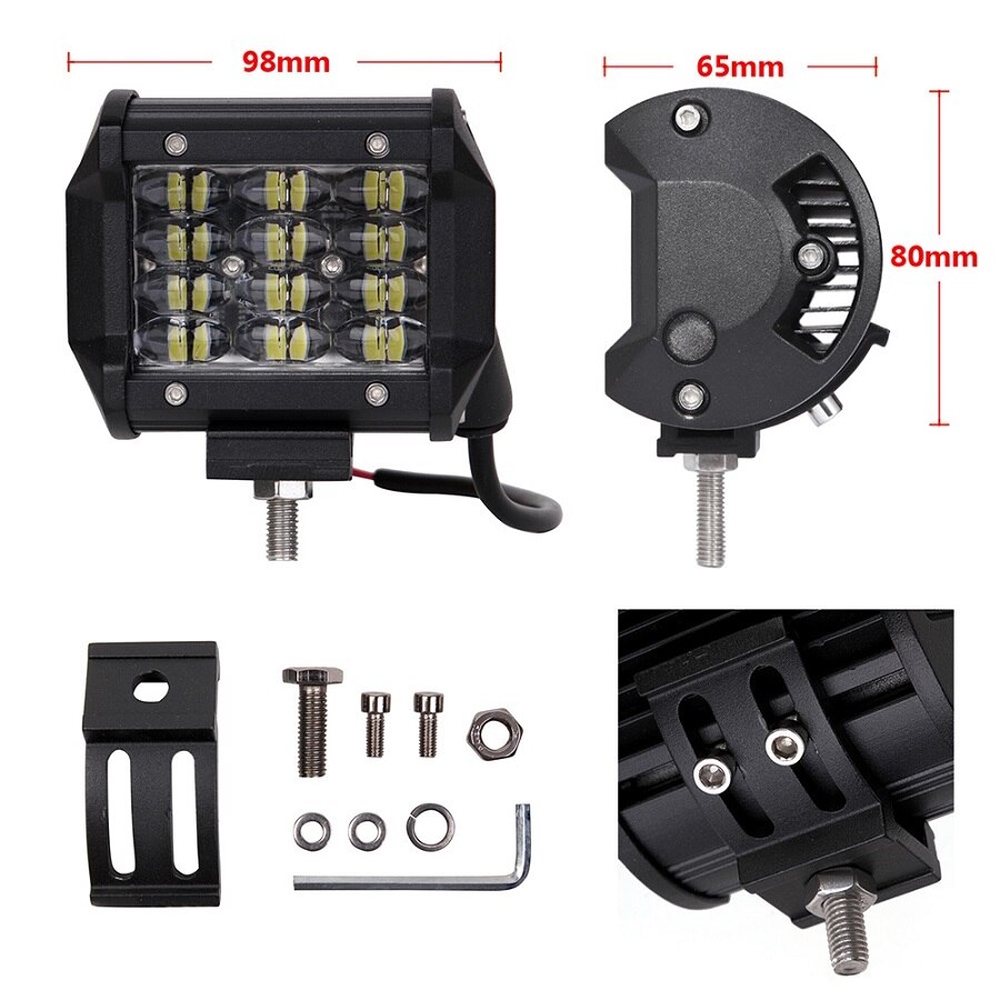 Offroad led arbetsbelysning 12v 24v combo 4-44 tums bil lastbil suv 4wd 4 x 4 atv släp pickup ytterligare extra körlampa: 4 tum