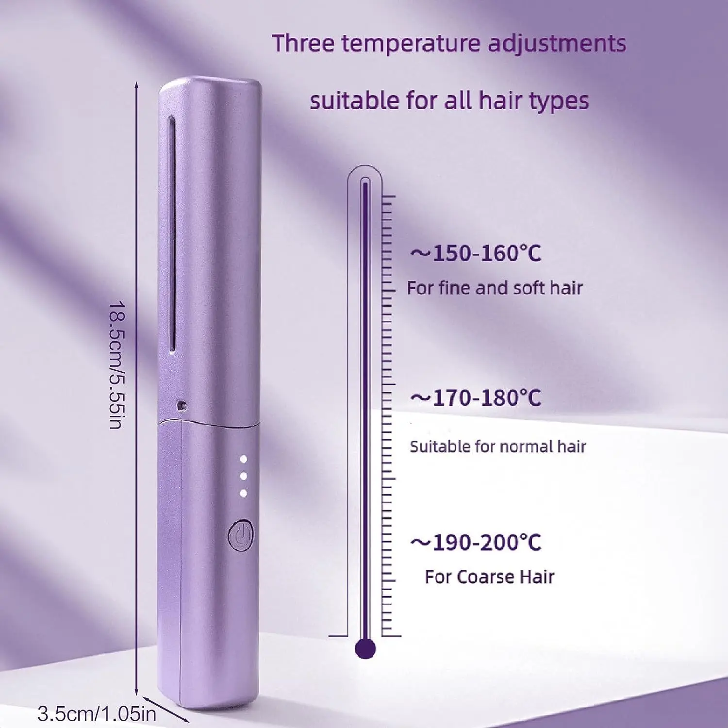 Pente quente de cabelo sem fio portátil mini usb recarregável alisador de cabelo aquecimento rápido alisamento de cabelo ferramenta estilo