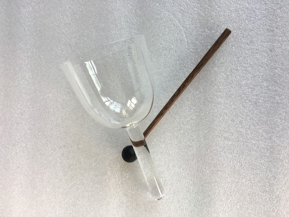 Bol chantant en cristal clair avec fréquence de 963hz, 1 pièce, avec poignée pour guérison de fréquence et thérapie sonore avec maillet en caoutchouc