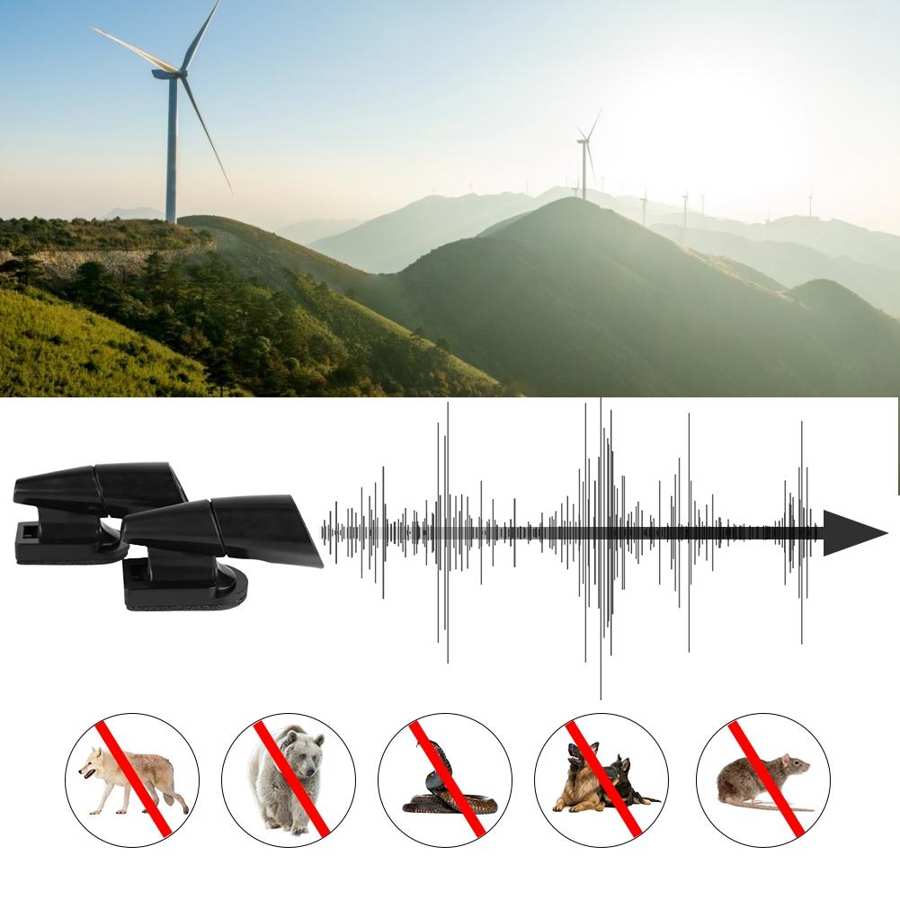 2Pcs Garden Automotive Cat Snake Mole Repellent Ultrasonic Wind Power Repeller