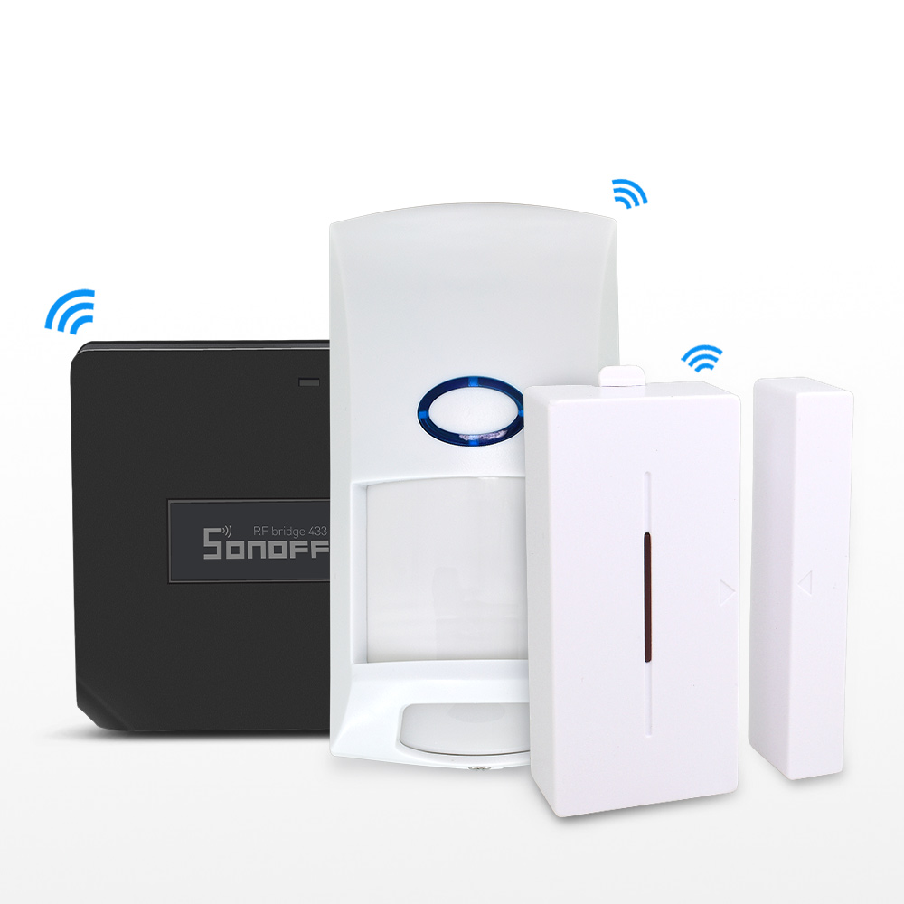 Sonoff 433 mhz rf bridge wifi dør vindue bevægelsessensor  dw1 trådløs detektor pir 2 433 alarm fjernbetjening smart hjem sikkerhedssystem: Bro pir 2 dw1