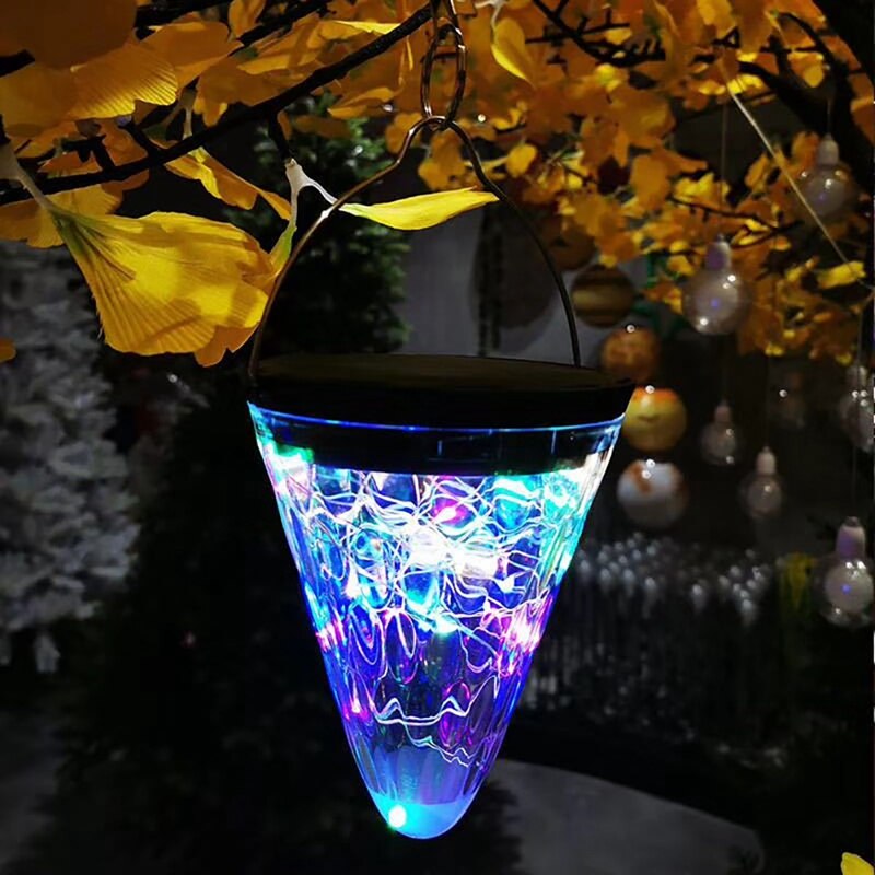 Praktische, op zonne-energie werkende tuinverlichting, hangende buitenlampen op zonne-energie, kegelvormige lantaarn op zonne-energie voor terras, tuin, landschap, pad, patio, enz.