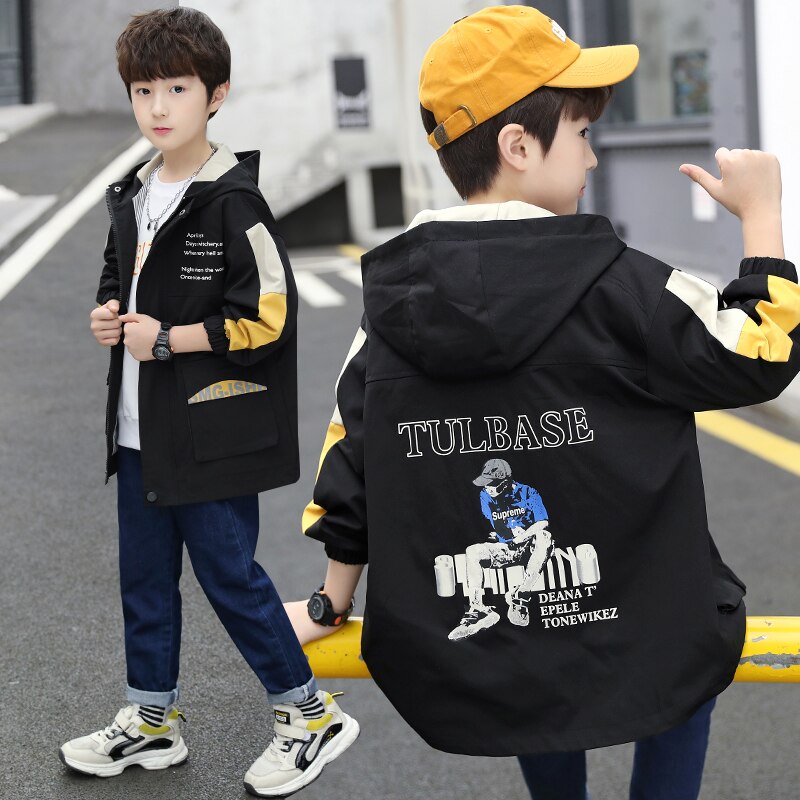 Garçons Manteau Automne Printemps Enfants Veste Imprimée École enfants Vêtements D'extérieur Décontractés Vestes Adolescent Enfants Vêtements Pour 5-14 ans