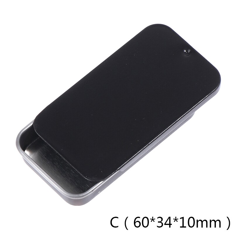 2pcs Tinplate Small Push-pull Box Solid Balm Box Metal Packaging Box: C