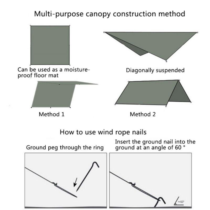 Camping Tent - Waterproof Shade Shelter - Outdoor Beach Garden Sun Canopy - Large Capacity
