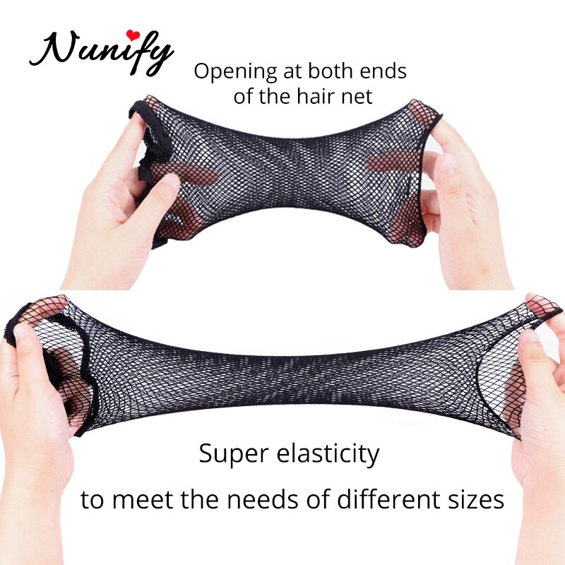 Nunify 2Pieces/Pack Wig Cap Hair Net For Weave Hairnets Wig Nets Stretch Mesh Wig Cap For Making Wig Free Size Black Beige Color