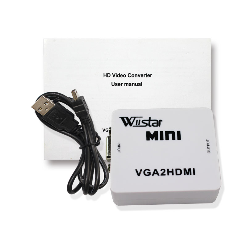 Wiistar VGA naar HDMI Converter Adapter 1080 p Mini Composiet VGA naar HDMI Converter voor Notebook PC voor HDTV Projector VGA2HDMI