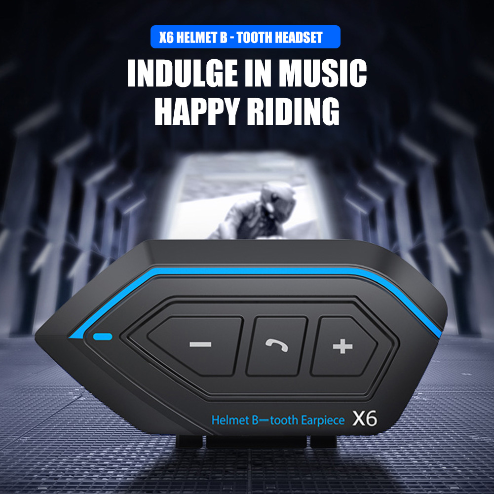 Motorcycle Helmet Headset Bluetooth-compatible Built-in Microphone Wireless Helmet Earphone Waterproof Hands-free Call Headphone
