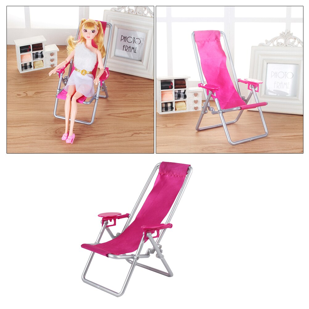 1pc Dek Stoel Vouwen Mini Oxford Doek Verstelbare Slapen Accessoire meubelen fauteuil kinderen speelgoed huis accessoires