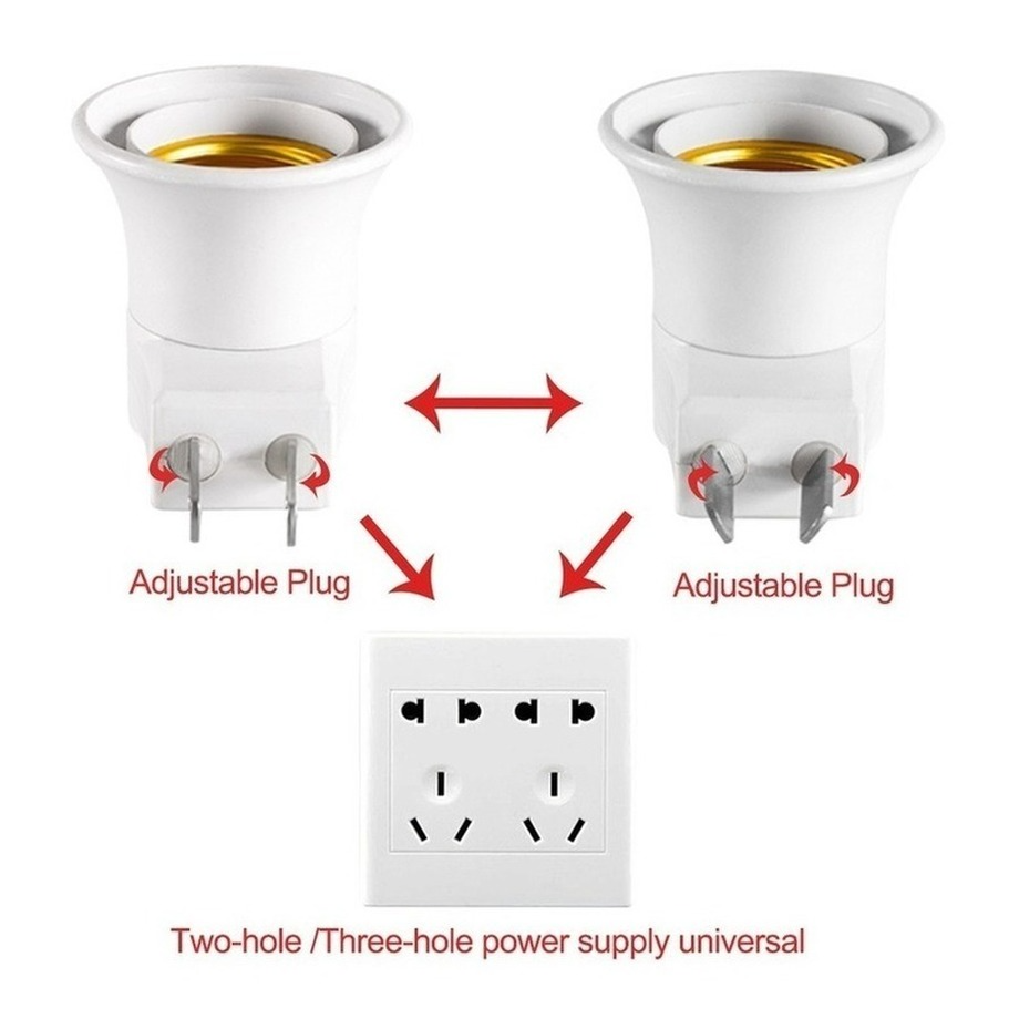 Adaptateur de prise E27 EU/US, 3 pièces, avec interrupteur de commande marche-arrêt, douille LED E27, Base de lampe, directe