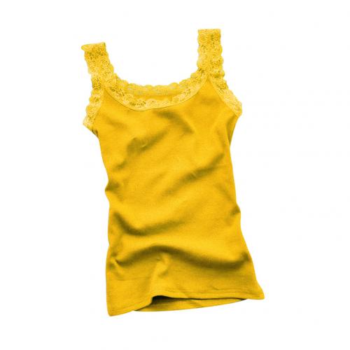 Dame tank top sommer blonde vest med u-hals ærmeløs casual slim fit tank top skjorte топ женский майка женская: Lysegul