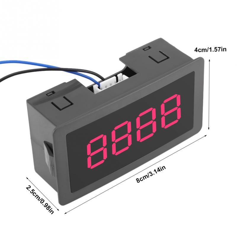 DC LED Digital Counter Display 4 Digit Tally Counter 0-9999 Up/Down Plus/Minus Panel Counter Meter with Cable: Red