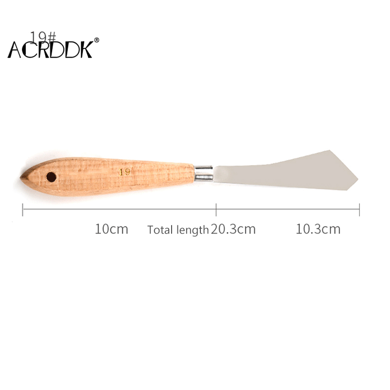 Palette Knife Painting Stainless Steel Spatula Palette Knife Oil Paint Metal Knives Wood Handle DF: 19