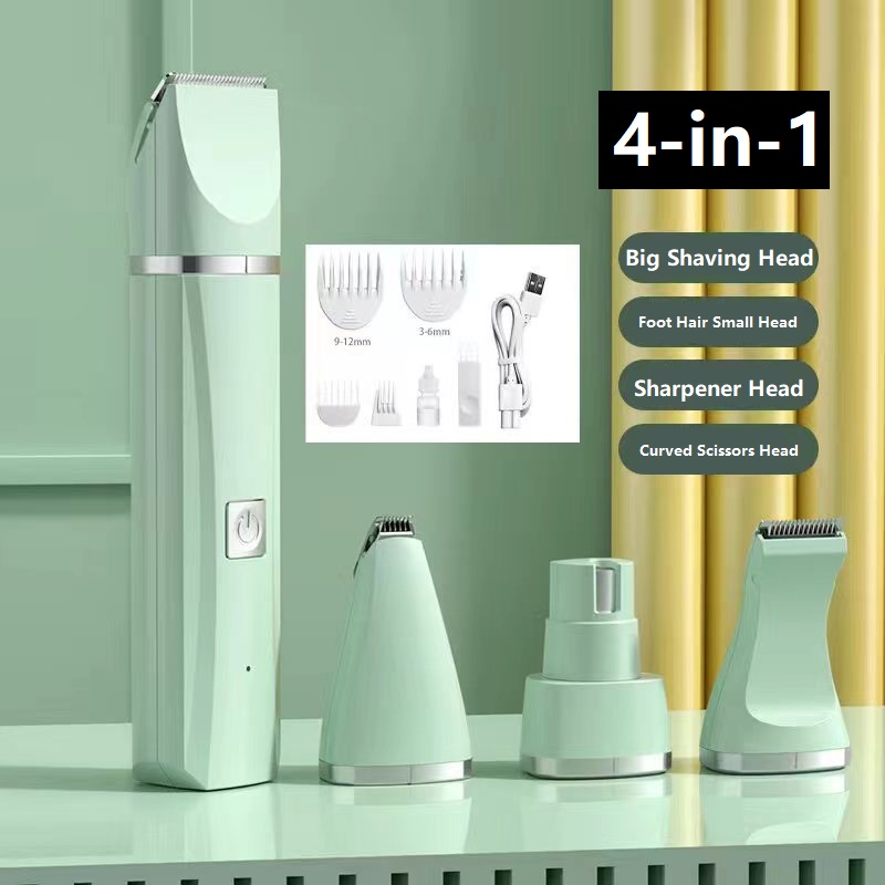 Professionele 4-in-1 Elektrische Pet Grooming Tool Set Hond Tondeuse USB Oplaadbare Huisdieren Kapsel Trimmer Scheerapparaat katten Levert: COFFEE