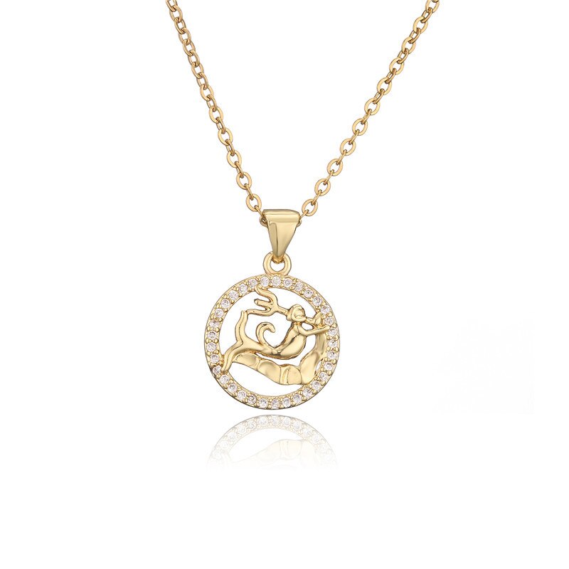Trendsmax 12 Sterrenbeeld Sterrenbeelden Hangers Kettingen Voor Vrouwen Mannen 585 Rose Goud Mannelijke Sieraden Mode Verjaardagscadeautjes GPM16: 6