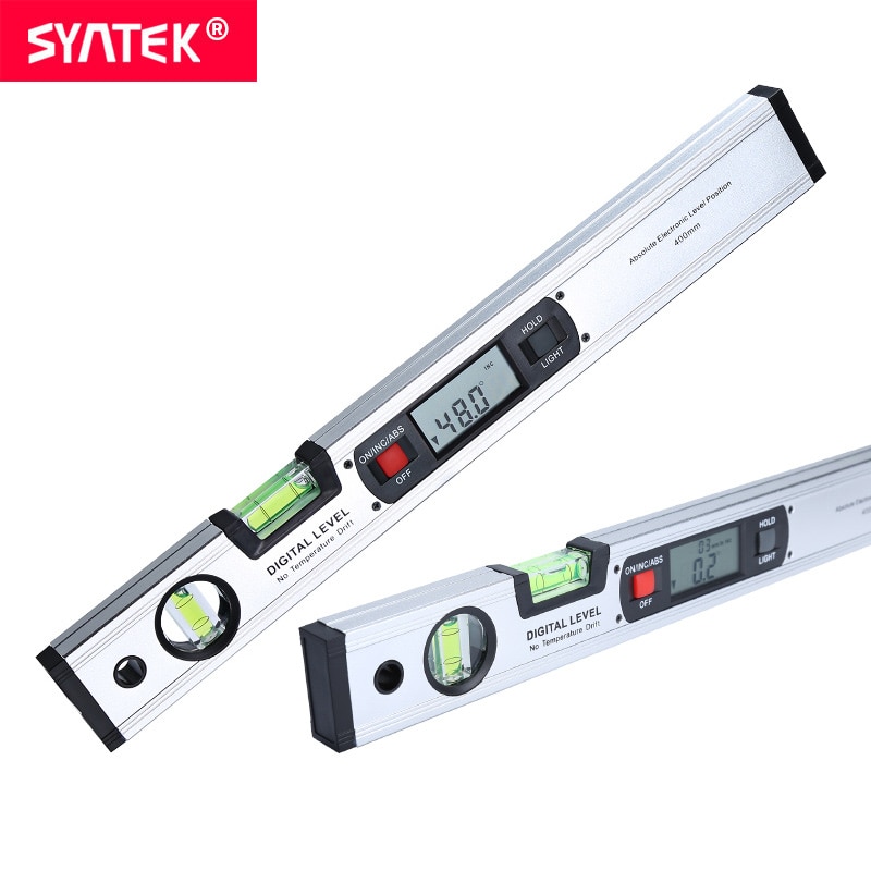 Syntek Digitale Hoekzoeker Level 360 Graden Bereik Waterpas Rechtop Inclinometer zonder Magneten Gradenboog Heerser CE SGS