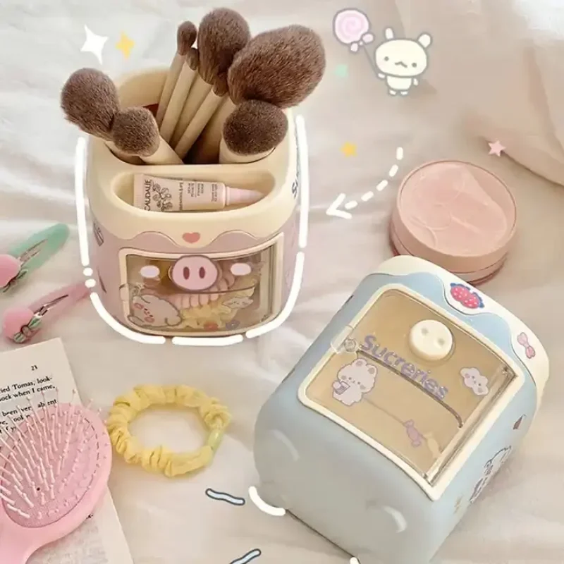 Multi-grid Pig Pen Holder Desk Organizer Cute Multi-functional Office Desk Stationery Pen Holder Pencil Stand Organiser