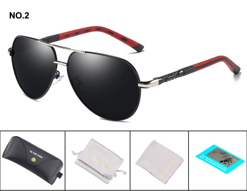 Fs yuri yuan classic pilot heren gepolariseerde viszonnebril top outdoor sport zonnebril wandelen hd drive bril 8725: C2 zwarte