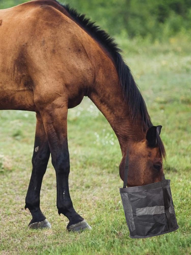 S/M/L Horse Feed Bag Slow Feeding Mesh Bag With Adjustable Strap Slow Feed Bag For Horse Feeder