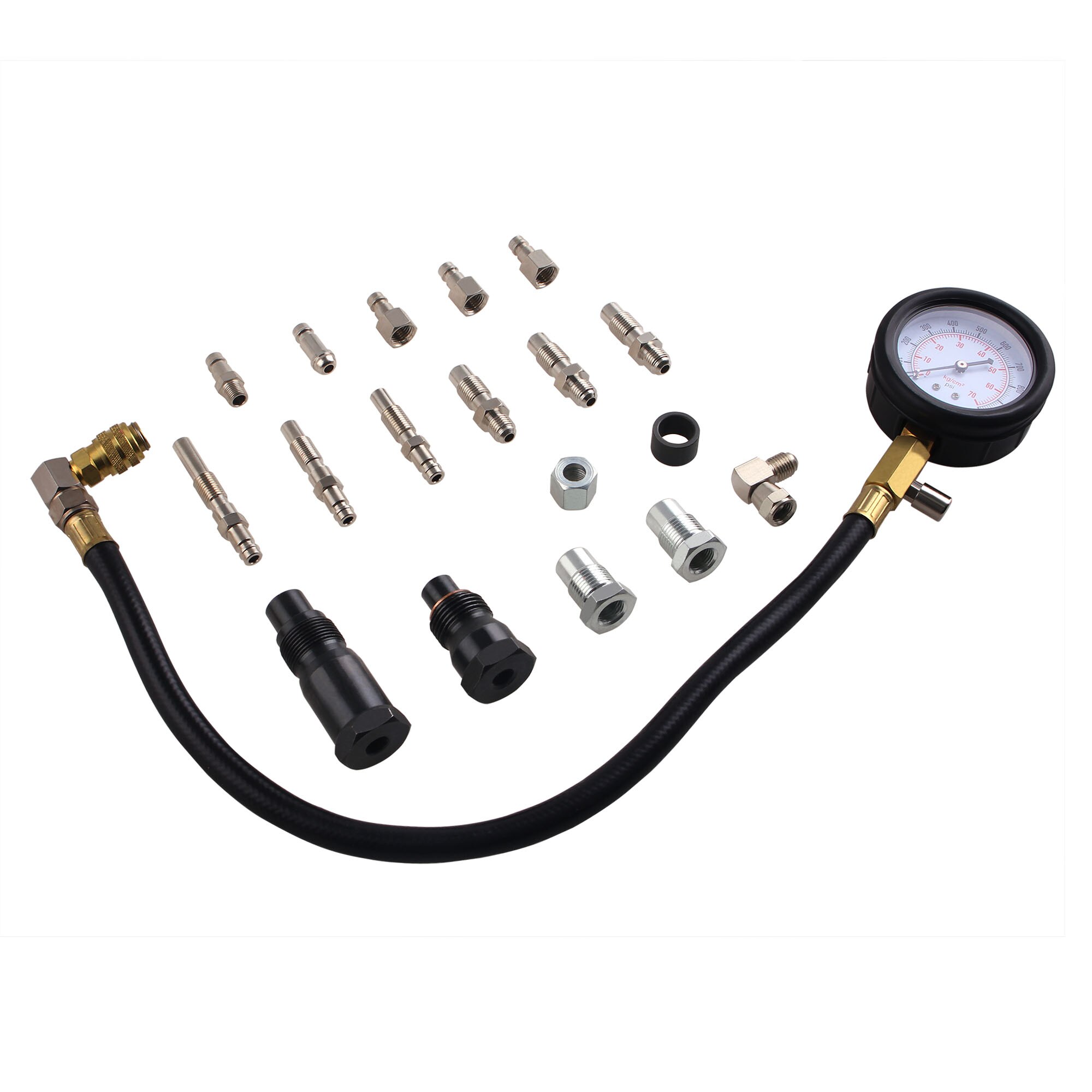 Car Diesel Engine Cylinder Compression Tester Kit 3 inch Pressure Gauge+Adapter Set Fast Connector for Efficient Connection