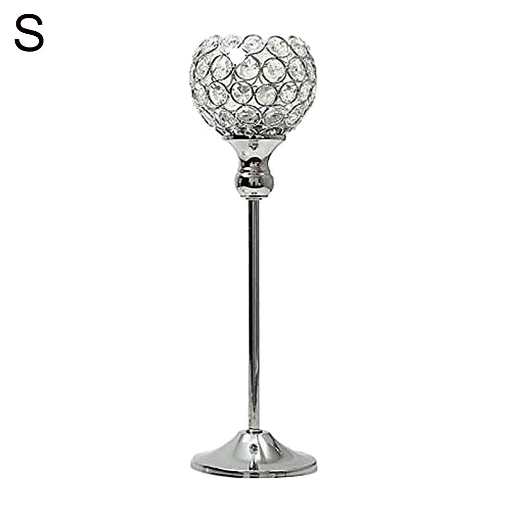 Hollow Candle Holder Metal Candlestick Festival Wedding Party Decoration Candle Holders Desktop Ornament Candlesticks Home Decor: Silver 25cm