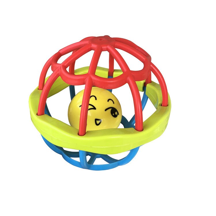 Grzechotki dla dzieci miękkie ząbkowanie grzechotka inteligencja chwytanie gumy plastikowe ręcznie wstrząsnąć dzwon 0-24 miesięcy zabawki dla niemowląt: piłka rattle