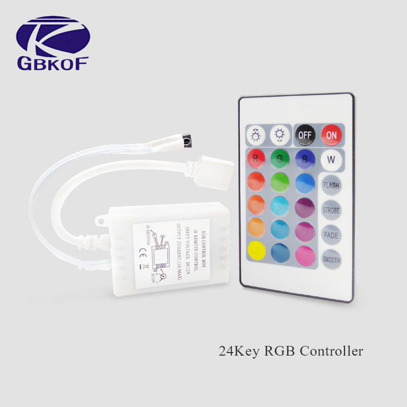 Good 24 key IR RGB remote controller and IR receiver for 3528 5050 RGB led strip