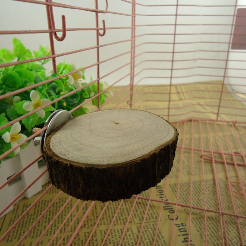 Nature Wood Bird Cage Accessories Wooden Parrot Perches Stand Platform Squirrel Hamster springboard Pet Parakeet Budgie Hanging