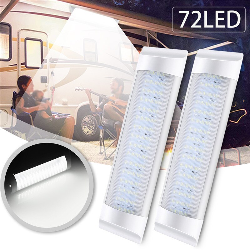 1/2/4PCS 24V 72 LED Light Bar Ceiling Lamp with Switch For Caravan RV Marine Boat Yacht Camping Car Motorhome Trailer: 2PCS