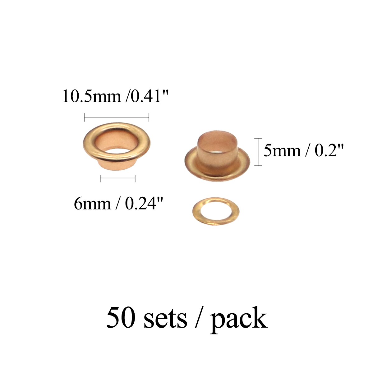 Produkter tyllesæt tyller øjer med kobber, drømmefarve og kobberagtig  (1/5 1/4 1/3 tommer indvendig diameter) tilbehør: 6mm kobberagtige 50 sæt