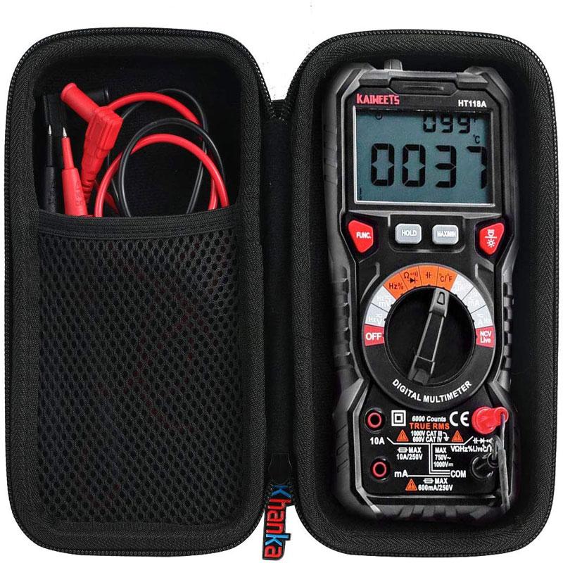 Aufbewahrungstasche für kaiweets digitalmultimeter trms 6000 counts voltmeter mit automatischer bereichswahl, wasserdichte aufbewahrungsbox mit reißverschluss: Default Title