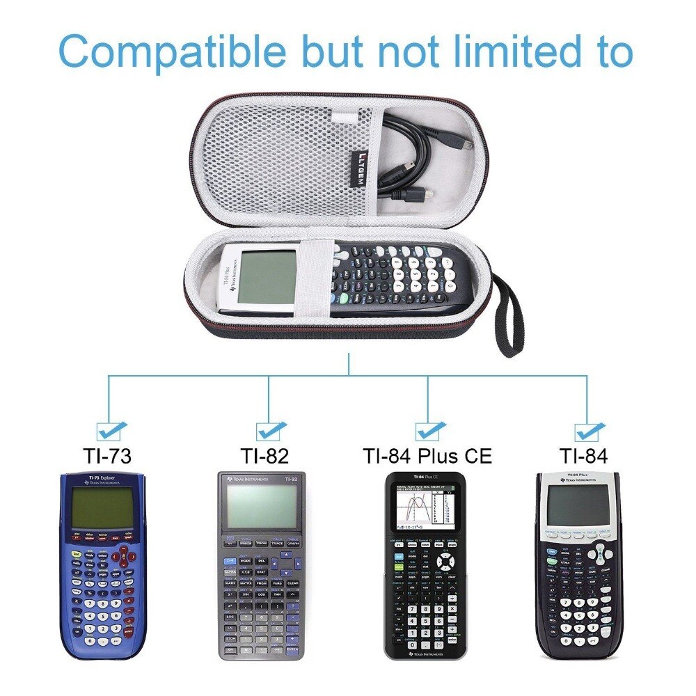 Ltgem eva viagem de armazenamento rígido levando caso protetor para texas instruments TI-84/89/83/plus/ce calculadora gráfica