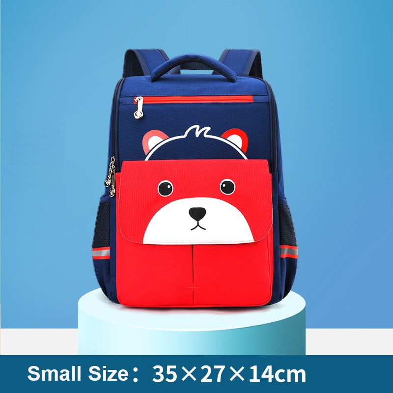 Sac à dos d&#39;école pour enfants, cartable pour filles, garçons, dessin animé, avec fermeture éclair en 3D: Small Red