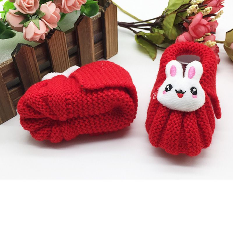 Cute Handwoven Newborn Baby Girl Boy Crochet Knitting Toddler Crib Shoes Boots: Red