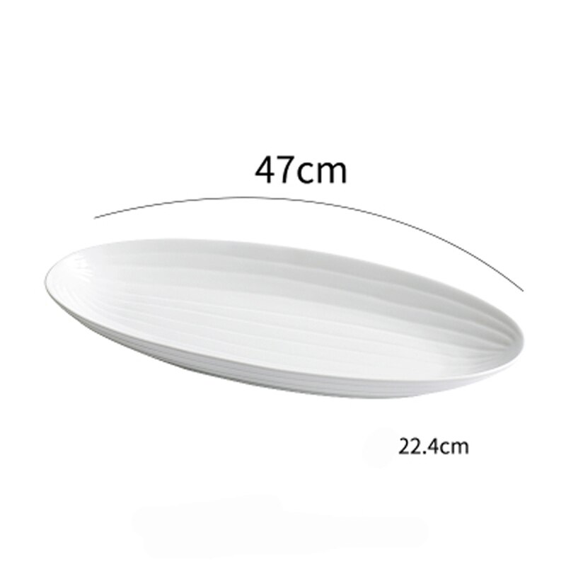 Western food hotel fish plate Olive oval long plate Japanese sushi sashimi Korean dinner plate Fish plate ceramic plate: C