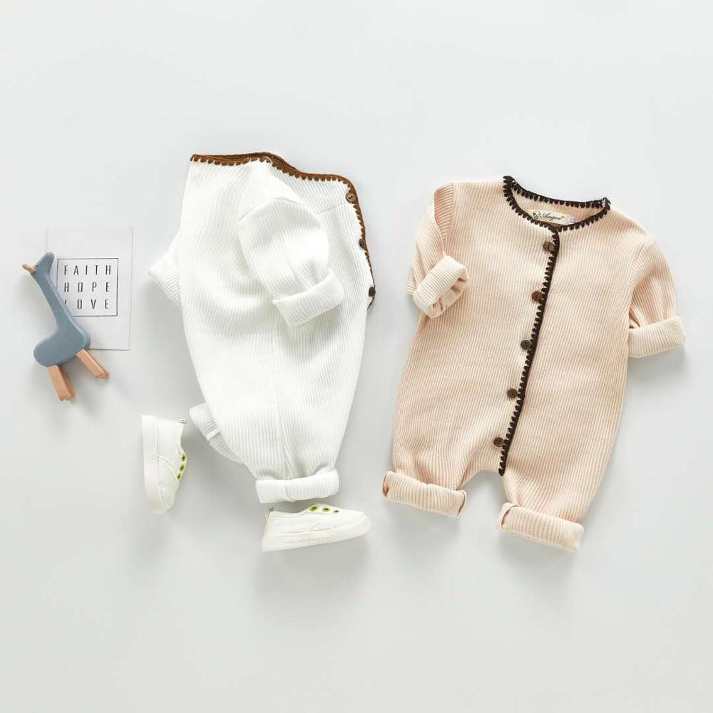 2020 primavera e outono coreano bebês e crianças bonito e delicado de malha de uma peça macacão meninos e meninas suave confortável