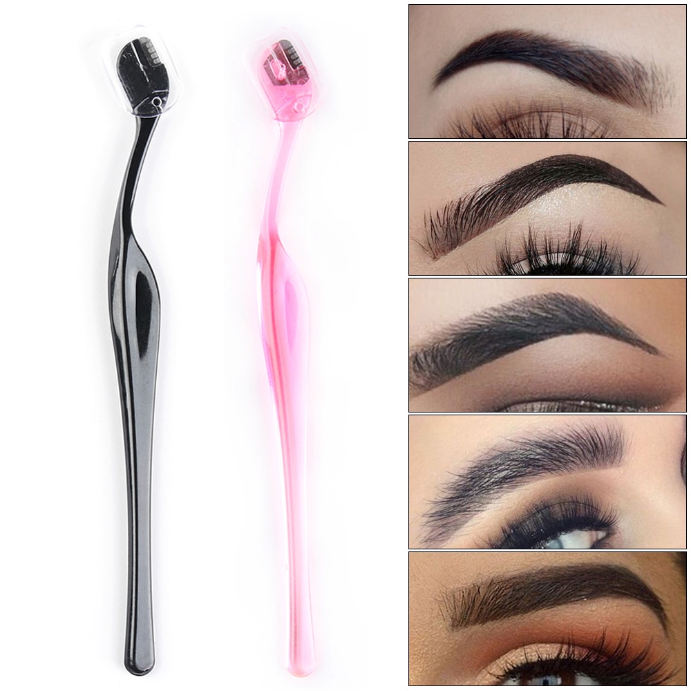 Navaja portátil para cejas, cortador de cejas de acero inoxidable, cuchilla, removedor de pelo, herramientas de maquillaje Facial, 2 uds.