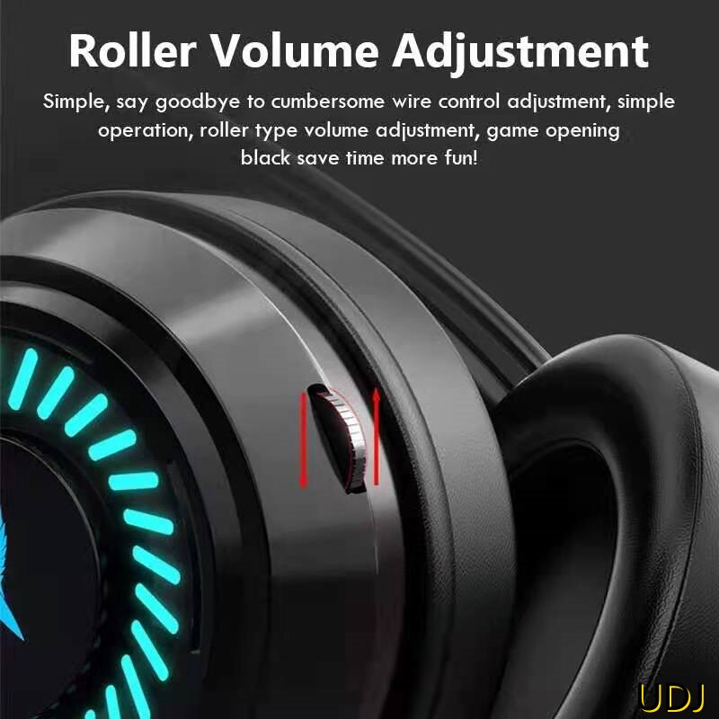 Udj Bedrade Headset Met Microfoon Computer Game PS4 PS5 Fifa 21 Fanatic Gamer Usb Microfoon Kleurrijke Verlichting Subwoofer Surr