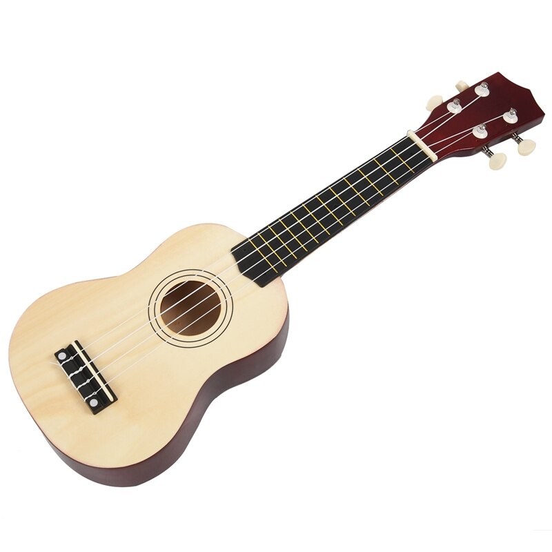 Ukelele Soprano de 21 pulgadas, 4 cuerdas, guitarra hawaiana, Uke + cuerda + púa para de chico principiantes