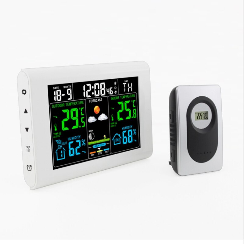 Color Sn Electronic Weather Clock Temperature and Humidity Alarm Clock Digital Perpetual Calendar Clock