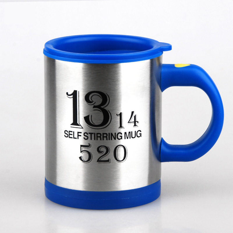 Selbst Rühren Kaffee Becher Elektrische Rotierenden Edelstahl Automatische Selbst Mischen Tasse Heimat Büro Reise Rührgerät Tasse mit Deckel: Stil 2-Blau